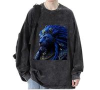 Femmes/Hommes Cool Lion Head Sweatshirts Automne Pull Tops Manches Longues Portrait Animal Lion Imprimé T-Shirts Streetwear