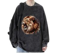 Femmes/Hommes Cool Lion Head Sweatshirts Automne Pull Tops Manches Longues Portrait Animal Lion Imprimé T-Shirts Streetwear