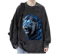 Femmes/Hommes Cool Lion Head Sweatshirts Automne Pull Tops Manches Longues Portrait Animal Lion Imprimé T-Shirts Streetwear