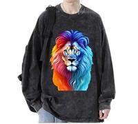 Femmes/Hommes Cool Lion Head Sweatshirts Automne Pull Tops Manches Longues Portrait Animal Lion Imprimé T-Shirts Streetwear