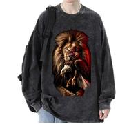 Femmes/Hommes Cool Lion Head Sweatshirts Automne Pull Tops Manches Longues Portrait Animal Lion Imprimé T-Shirts Streetwear