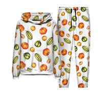 Femmes/Hommes Halloween Costume Survêtement Ensemble Complet Nouveauté Citrouille Imprimé en 3D Sweats à Capuche et Joggings 2 pièces Ensemble Sportswear