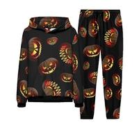 Femmes/Hommes Halloween Costume Survêtement Ensemble Complet Nouveauté Citrouille Imprimé en 3D Sweats à Capuche et Joggings 2 pièces Ensemble Sportswear