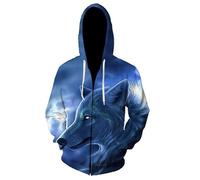 Femmes/Hommes Sweats à Capuche Howling Wolf Sweat-Shirt zippé imprimé en 3D Veste à Capuche Streetwear