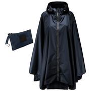 Femmes Imperméable Poncho de Pluie Stylé Réutilisable Poncho de Pluie Hiking Outdoor Multi-usage Veste de avec Capuche(Bleu)