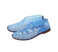Femmes Jelly Flats Mode Slip-on Flats Bout Carré Plage Jelly Chaussures Légères Casual Sandales Plates Respirantes pour Les Voyages en Plein Air