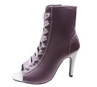 Femmes lace-Up Peep Toe Zip talons de danse Open Toe cuir botte à cheville avec chaussures de danse à talon à stiletto pour le bal de fête