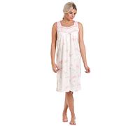 femmes Lady Olga Pull-over riche en coton floral sans manche Pyjama 0103 nuisette - Rose, 10 / 12