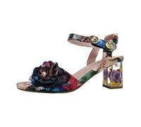 Femmes Laura Vita Sandalettes Lucieo 25 Cuir Fermeture velcro Talon bloc - noir 38