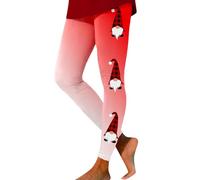 Femmes Leggings Noël Drôle Imprimé Pantalon de Yoga Taille Haute Noel Motif Slim Casual Leggings Confortables ÉLastiques Et LéGers Pantalons Chauds Hiver Jogging Athletic (01 Watermelon Red, M)