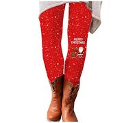 Femmes Leggings Noël Imprimé Motif 3D Pantalon Crayon Slim Fit Collant Taille Haute Élastique Skinny Pants Sapin de Noël Casual pour Yoga Fitness Fête Sport Pantalon Yoga