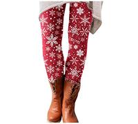 Femmes Leggings Rétro de Imprimé Thème Noël Pantalons Crayon Extensible Slim Collant Stretch Sport Yoga Leggings Femme Hiver Chaud Grande Taille