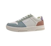 Femmes Levis Baskets Maverick - 8 Textile Lacets Plat - Blanc cassé/Bleu 3558 39