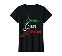 Femmes Life Freedom, Zan Zendegi Azadi, Drapeau de l'Iran, foncé T-Shirt Graphique avec Valeur