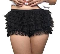 Femmes Lolita Short Y2K Dentelle Multicouches à Volants Short Lolita Pumphose Épissure Noeud Dentelle Ruché Pantalon Court Taille élastique Mini Sptizen Short Fées Micro-Pantalons Pettipants