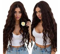 Femmes Longue Perruque Bouclée Marron Perruque Femmes Ondulée Perruque Cheveux Longs Cosplay Wig, Style 3