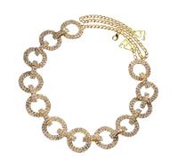 Femmes Luxueux Strass Embelli Bandoulière Chaîne avec Anneaux en Métal Design Lingerie Sangles pour Robe de Soirée Party Outfit Accessoire, taille unique, Comme décrit, Comme décrit.