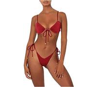 Femmes Maillot De Bain Deux pièces Ficelle de Cravate Halter Bikini Rembourré Réglable Triangle Bikini Classique Push-Up Brésilien