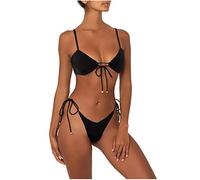 Femmes Maillot De Bain Deux pièces Ficelle de Cravate Halter Bikini Rembourré Réglable Triangle Bikini Classique Push-Up Brésilien