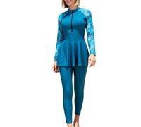Femmes Maillot de Bain Musulman: Doux Complet 2 Pièces Burkinabi Manches Longues Haut Pantalon Natation Anti - éruption - Maillot de Bain Islamique