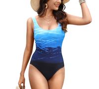Femmes Maillot de Bain Une pièce Piscine Sexy Push up Rashguard Maillot de Bain Monokini Ensemble Maillot de Bain à séchage Rapide Maillot de Bains(Bleu,L)