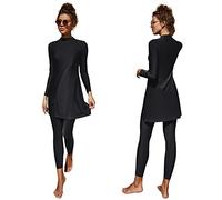 Femmes Maillots de Bain Musulmans Islamique Modest Couverture Complète Burkini Manches Longues Haut Pantalon Natation été Tenue de Plage Maillots Rashguards 2 Pièce