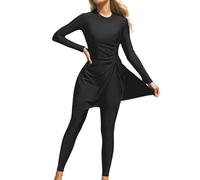 Femmes Maillots de Bain Musulmans Islamique Modest Couverture Complète Burkini Manches Longues Haut Pantalon Natation été Tenue de Plage Maillots Rashguards 2 Pièce