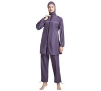 Femmes Maillots de Bain Musulmans Islamique Modest Couverture Complète Burkini Manches Longues Haut Pantalon Natation été Tenue de Plage Maillots Rashguards hijab 3 Pièce