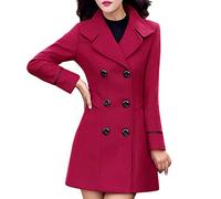 Femmes Manteau Bleu Marine Hiver,Overdose Femme Soldes Duffle Coat Mi Long Slim Veste Casual Outwear