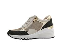 Femmes Marco Tozzi chaussure à lacets sportive Textile Lacets Talon compensé - cream comb 402 38