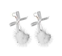Femmes Mignon Dangle Boucles D'Oreilles Fluffy Pompon Ball Goutte Oreille Crochet Bijoux Cadeau Créatif et UtileDurabilité