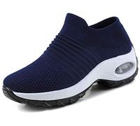 Femmes Minceur Chaussures Marche Baskets Plate-Forme Chaussures Poids Air Léger Engrener Elastic Sports en Marchant Yoga Tennis à Enfiler Pas Cher Trainers en Maille Plates Été