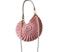 Femmes Mode Bonbons Couleur Sac à Bandoulière Faux Perles Chaîne Coquille Détail Polyester Léger Pour Quotidien Ou Voyage Décontracté Sac à Bandoulière Sac de Plage, e