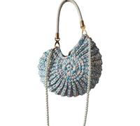 Femmes Mode Bonbons Couleur Sac à Bandoulière Faux Perles Chaîne Coquille Détail Polyester Léger Pour Quotidien Ou Voyage Décontracté Sac à Bandoulière Sac de Plage, h