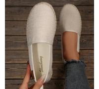 Femmes Mode Corde de chanvre Semelle Plate Glissant Bout Rond Mocassins CN36,CN37,CN38,CN39,CN40,CN41,CN42,CN43