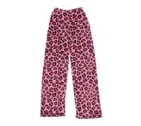 Femmes Mode Flanelle Pyjama Pantalon Léopard Motif Imprimé Pyjamas Mignon Décontracté Confortable Chaud Vêtements de Nuit Rose Vif M Pantalon Pyjama Femmes Pantalon Pyjama Femme Coton