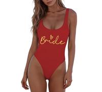 Femmes Mode Lettre Imprimer pièce Maillot de Bain Sexy Maillot de Bain Bikini Bain sans Manches Dos Nu Maillot de Bain, en Nylon, Respirant et léger, idéal pour Voyages, Printemps Tankini/A