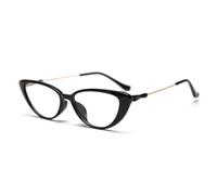 Femmes Mode Lunettes Cat Eye Métal TR90 Cadre de Lunettes Femme Accessoires Tendance, Noir avec transparent