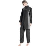 Femmes Musulman Maillot De Bain 3 Pièce Ensemble Islamique Sport Maillots De Bain Vêtements De Plage Couverture Complète Burkini avec Bonnet De Bain, Black 1, M
