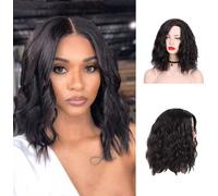 Femmes Noir Court Cheveux Ondulés Perruque Courte