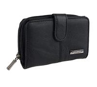 femmes noir cuir vachette Porte-monnaie / Porte-feuille par Lorenz fermeture éclair sac cadeau gratuit