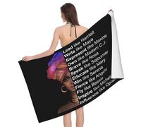 Femmes Noires Influentes du Mois De L'Histoire des Noirs Serviettes De Sauna Douce Drap De Bain Absorbantes Drap De Plage pour Douche Spa Natation Hôtel 80X130Cm