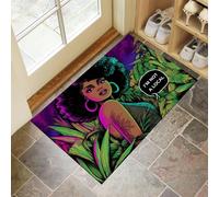 Femmes Noires Paillasson D'Entrée Discret Absorbant - 60 X 90 Cm - Antidérapant - Style Comique Tapis De Sol pour Entrée d'animaux Domestiques, Cuisine, Salle De Bain - Couleurs Mélangées