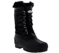 Femmes Nylon De Plein Air Neige Canard Pluie Fourrure Brassard Bottes - BLK42 - AYC0132