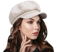 Femmes Octogonale Chapeau Couverture de Visière Vintage Laine Chauffeur de Taxi Béret (Khaki)
