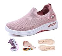 Femmes Orthopédique Confort Sneakers Tissé Respirant Chaussures Orthopédiques Antidérapantes Sneakers Casual Soft Sole Walking Shoes Running Training Shoes (Pink,37)