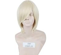 Femmes ou hommes perruques courtes listations de cosplay synthétique droite avec une frange comme de vrais cheveux (Couleur : Blonde)