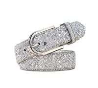 Femmes paillettes or ceinture femme argent Pu taille ceinture 80-115cm jeans ceinture femmes vêtements accessoires, Argent