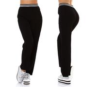 Femmes Pantalon de Loisir Palazzo Rayures Paillettes Disco 80er Mince Léger Sexy