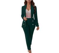 Femmes Pantalons Formelle Élégant Costume Blazer Cérémonie Curvy Léger Blazer Et Pantalon Avec Poches Mode Vestes Robe Travail Mariages Et Fêtes Manches Longues Robe Deux Pièces Ensemble
